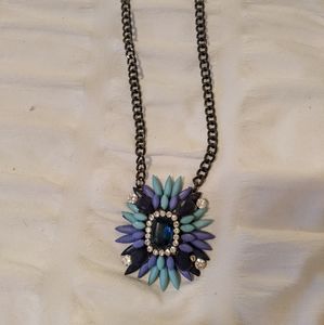 Blue and Purple Medallion Necklace